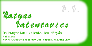 matyas valentovics business card